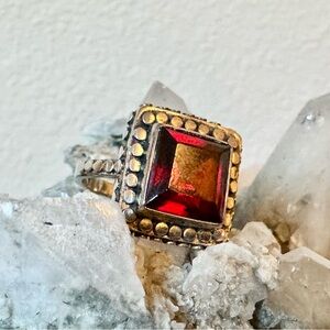 Square Garnet Ring